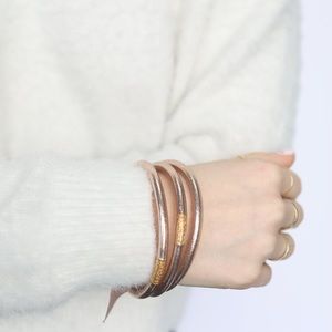 Rose Gold All Weather BuDhaGirl Bangles, Set of 3